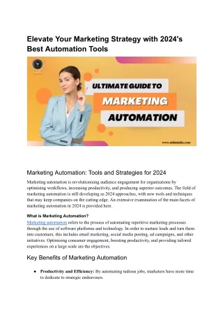 Elevate Your Marketing Strategy with 2024's Best Automation Tools