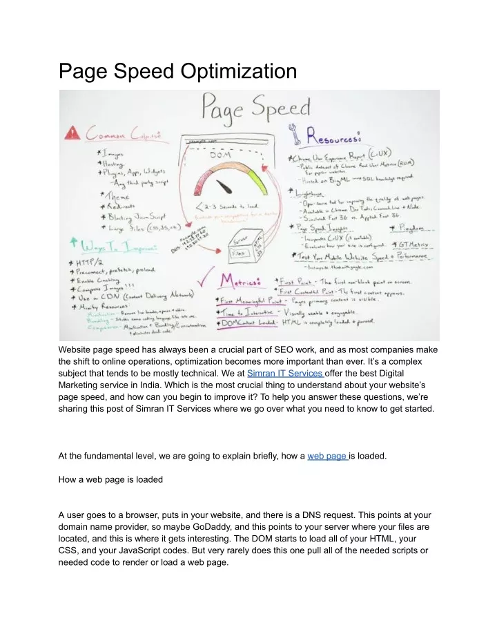 page speed optimization