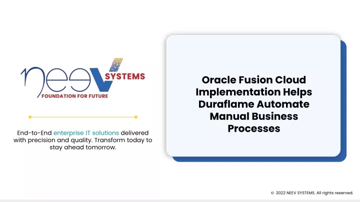 oracle fusion cloud implementation helps duraflame automate manual business processes