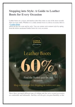 stepping into style a guide to leather boots
