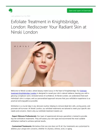 Exfoliate Treatment in Knightsbridge, London: Rediscover Your Radiant Skin