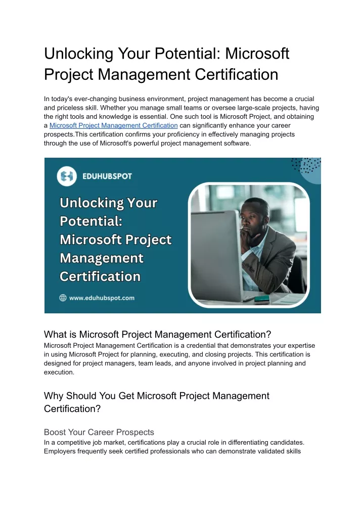 unlocking your potential microsoft project
