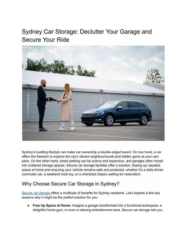 sydney car storage declutter your garage