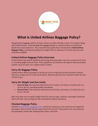 United Airlines Baggage Policy