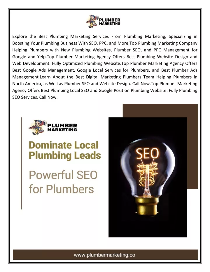 explore the best plumbing marketing services from