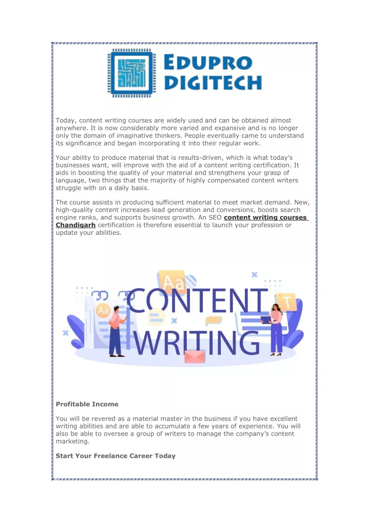 today content writing courses are widely used