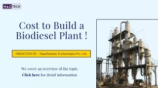 cost to build a biodiesel plant
