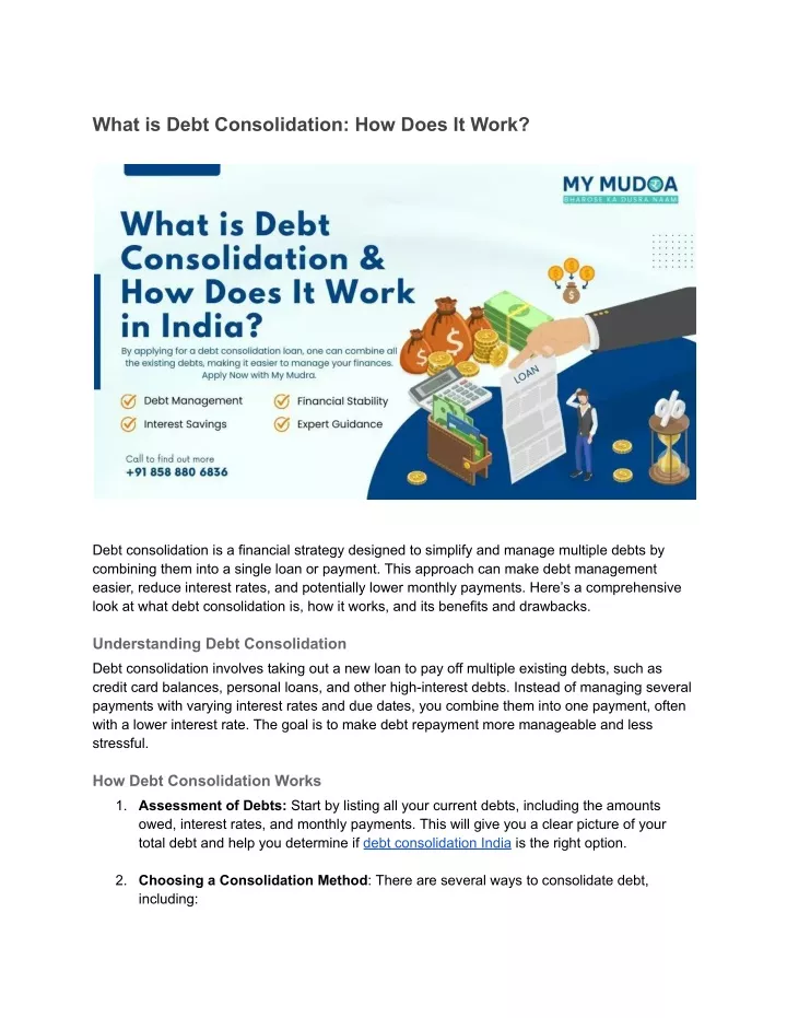 what is debt consolidation how does it work