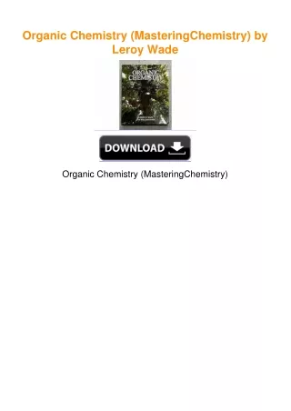 Organic Chemistry (MasteringChemistry) by Leroy Wade