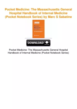 Pocket Medicine: The Massachusetts General Hospital Handbook of Internal