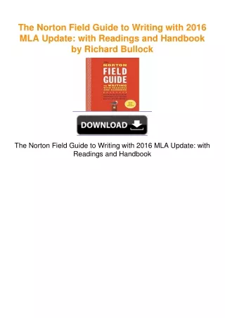 The Norton Field Guide to Writing with 2016 MLA Update: with Readings and