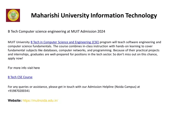 maharishi university information technology