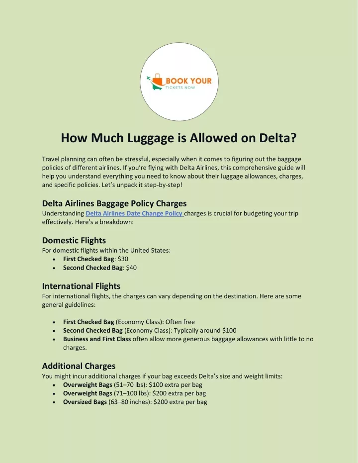 how much luggage is allowed on delta