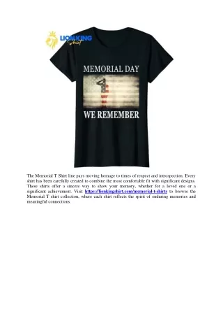 Honoring Memory: Discover The Memorial T-Shirts Collection