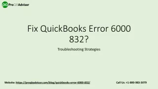 Troubleshooting QuickBooks Error 6000 832