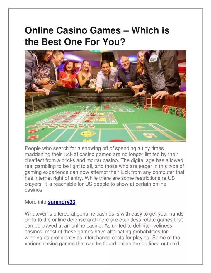 online casino games which is the best one for you