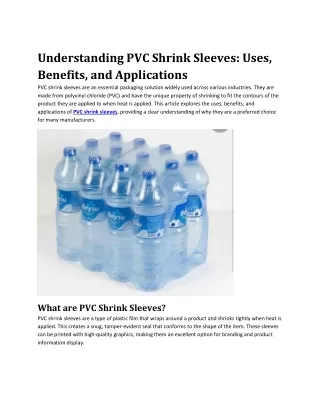understanding pvc shrink sleeves uses benefits