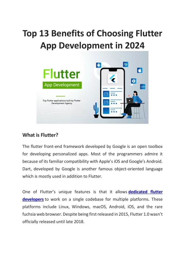 top 13 benefits of choosing flutter