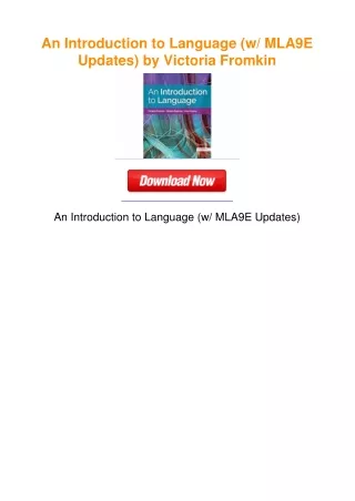 An Introduction to Language (w/ MLA9E Updates) by Victoria Fromkin
