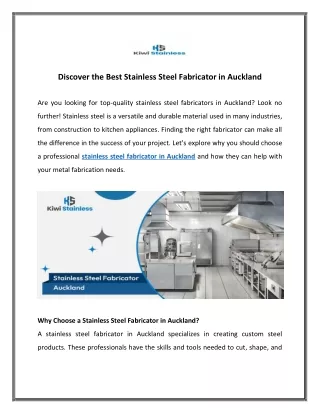 Discover the Best Stainless Steel Fabricator in Auckland