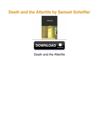 Death and the Afterlife by Samuel Scheffler