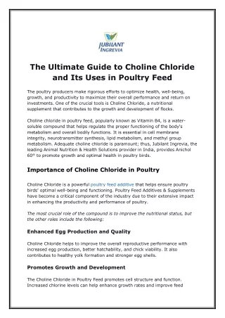 the ultimate guide to choline chloride