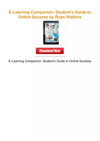 E-Learning Companion: Student's Guide to Online Success by Ryan Watkins