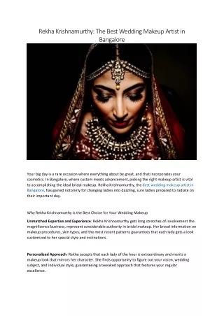 rekha krishnamurthy the best wedding makeup