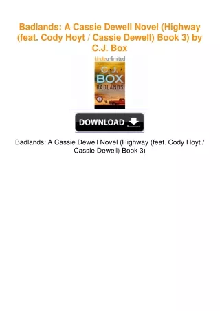 Badlands: A Cassie Dewell Novel (Highway (feat. Cody Hoyt / Cassie