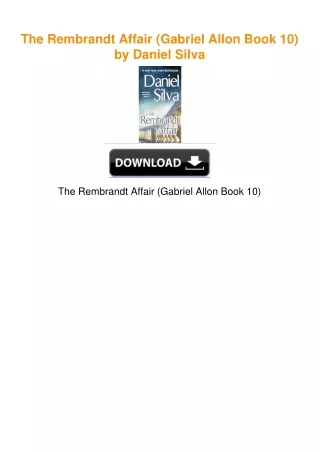 The Rembrandt Affair (Gabriel Allon Book 10) by Daniel Silva