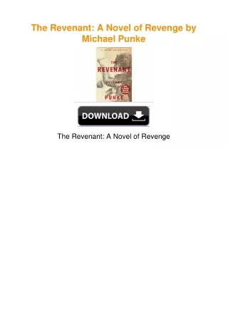 The Revenant: A Novel of Revenge by Michael Punke