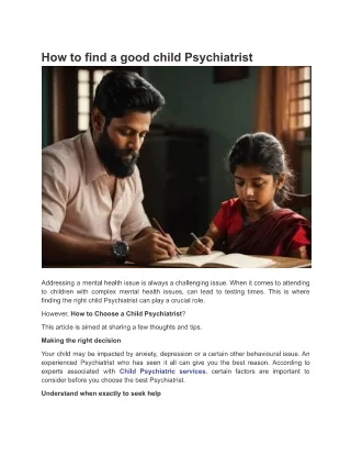 How to find a good child Psychiatrist