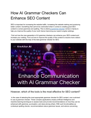 How AI Grammar Checkers Can Enhance SEO Content