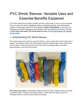 PVC Shrink Sleeves_ Versatile Uses and Essential Benefits Explained