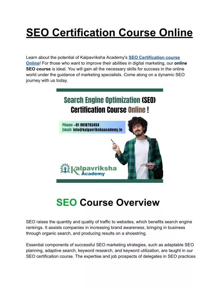 seo certification course online learn about