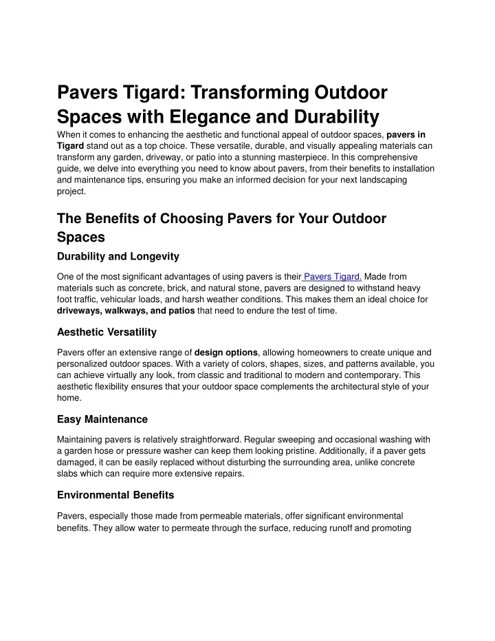 pavers tigard transforming outdoor spaces with