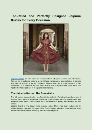top rated and perfectly designed jaipuria kurtas