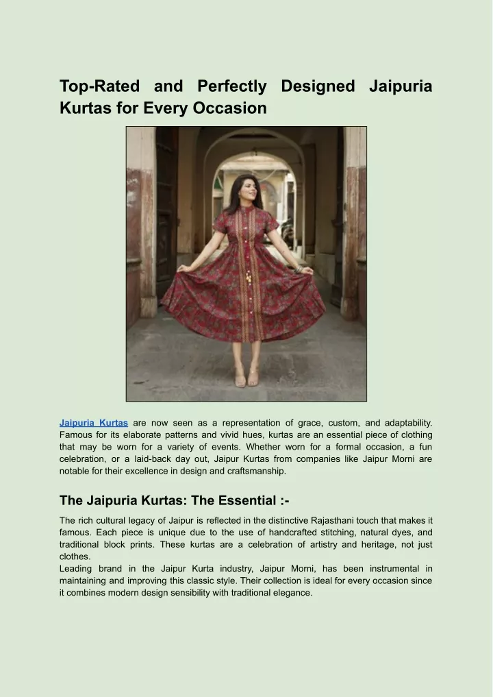 top rated and perfectly designed jaipuria kurtas