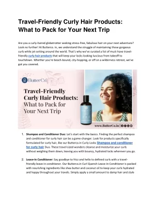 Travel-Friendly Curly Hair Products_ What to Pack for Your Next Trip