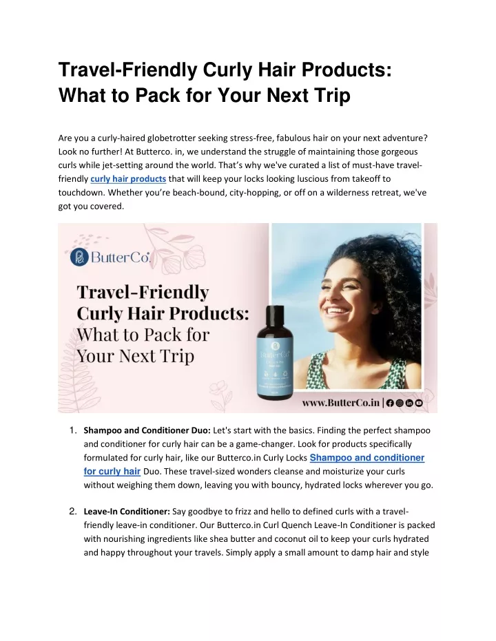 travel friendly curly hair products what to pack