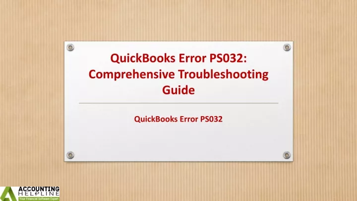 quickbooks error ps032 comprehensive troubleshooting guide