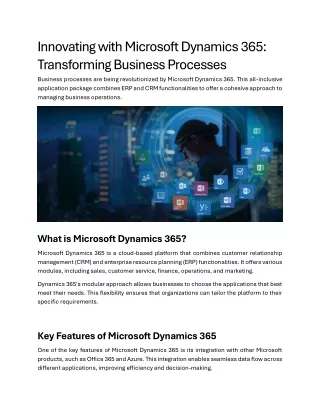 innovating with microsoft dynamics