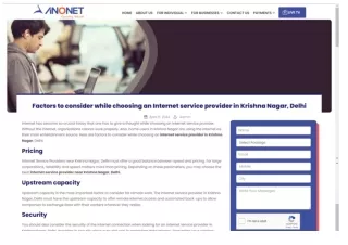 Choosing the Best Internet Service Provider in Krishna Nagar, Delhi in 2024: Key