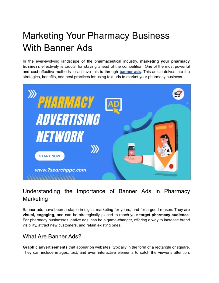 marketing your pharmacy business with banner ads