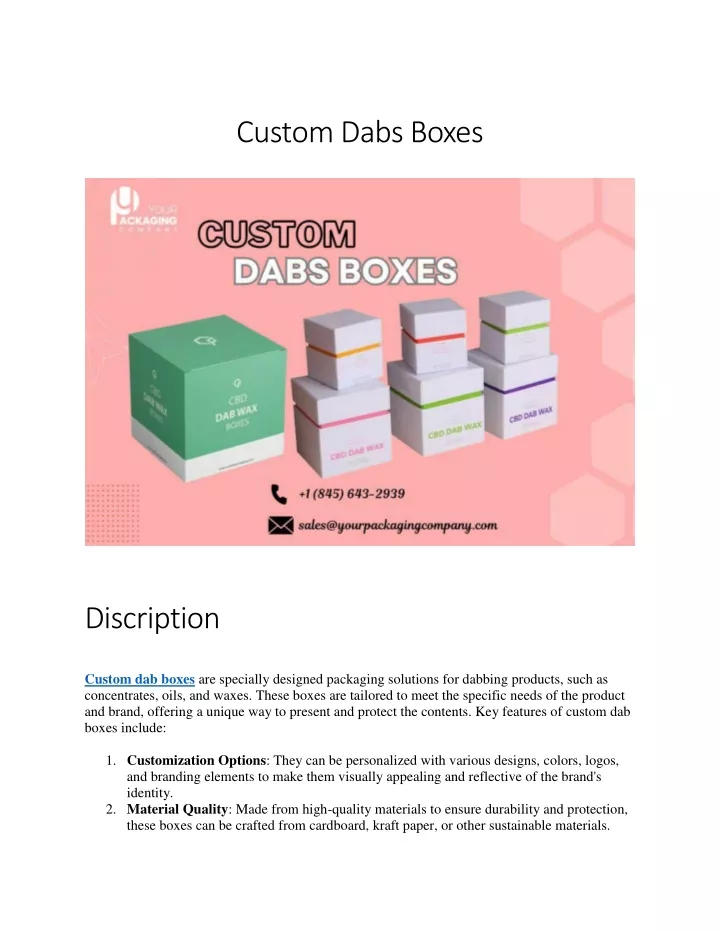 custom dabs boxes