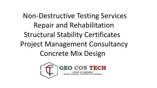 Non-Destructive Testing Services — Repair and Rehabilitation