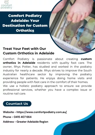 Comfort Podiatry Adelaide Your Destination for Custom Orthotics