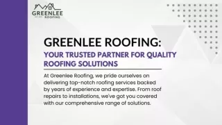 Greenlee Roofing Your Trusted Partner for Quality Roofing Solutions