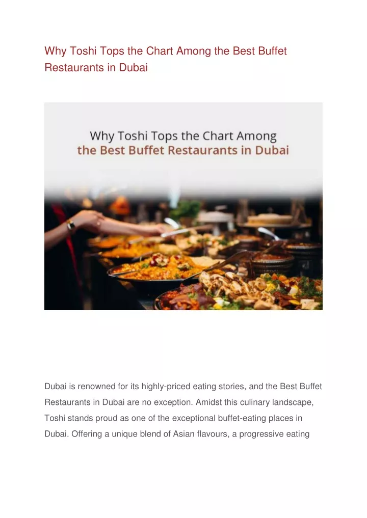 why toshi tops the chart among the best buffet