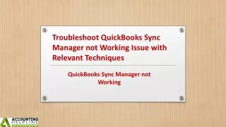 QuickBooks Sync Manager not Working: Ultimate guide